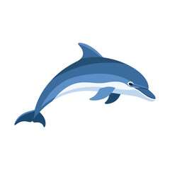 Fototapeta premium Dolphin Swimming In Ocean Water.
