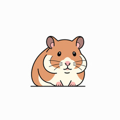 Fototapeta premium Cute Cartoon Hamster Face Closeup.
