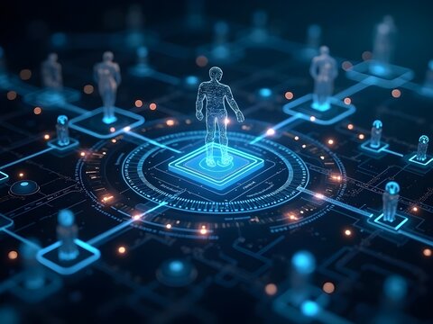 electronic circuit board advanced ai technology backgroung photo
