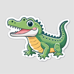 Fototapeta premium Cute Cartoon Alligator Sticker