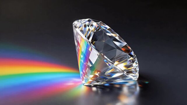 Large Faceted Diamond on Dark Surface