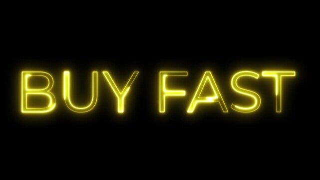 Glowing Yellow Buy Fast Neon Sign for Sales and Retail Marketing