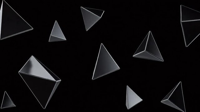 Abstract geometric shapes on black background
