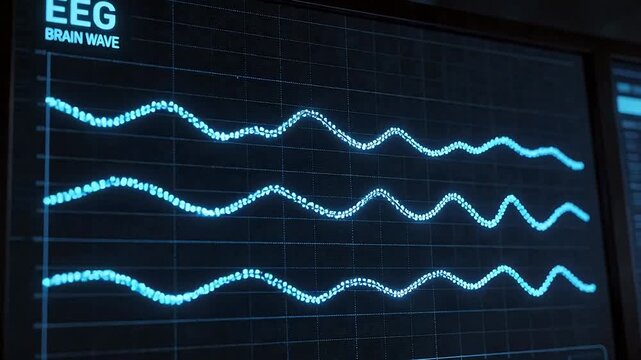 EEG brain wave display on screen