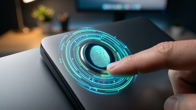 Fingerprint Biometric Scanner Verification on Futuristic Device