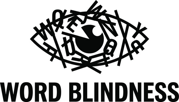 Word blindness vector illustration decoding dyslexia and visual processing challenges