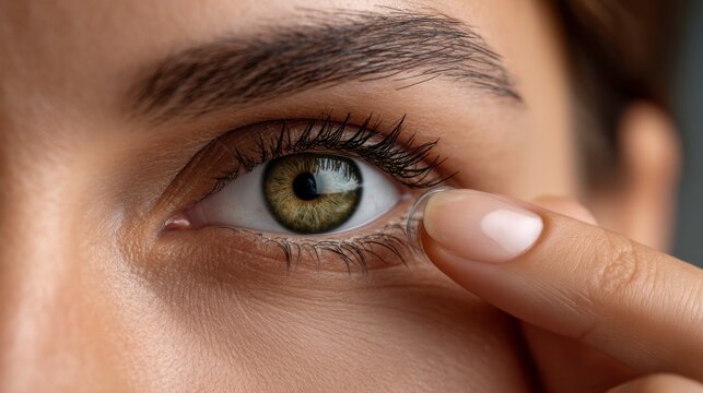 Eye health check-up close-up of a woman's eye indoor setting lifestyle photography focus on eye care