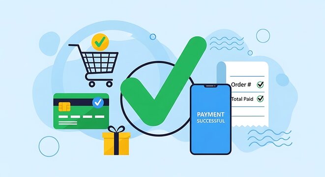 Online Shopping Payment Confirmation Success.