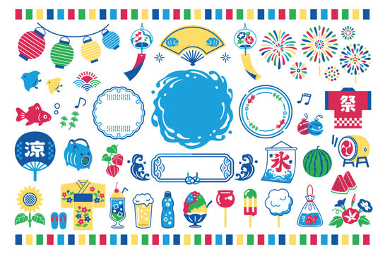 Japanese style summer festival design resource collection