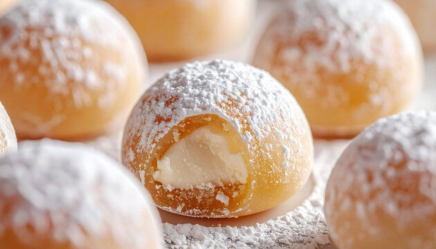 Fresh Powdered Sugar Cream Filled Donut