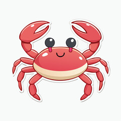 Fototapeta premium Cute Cartoon Crab Illustration