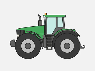 Obraz premium Green Tractor Illustration for Agricultural Purposes.