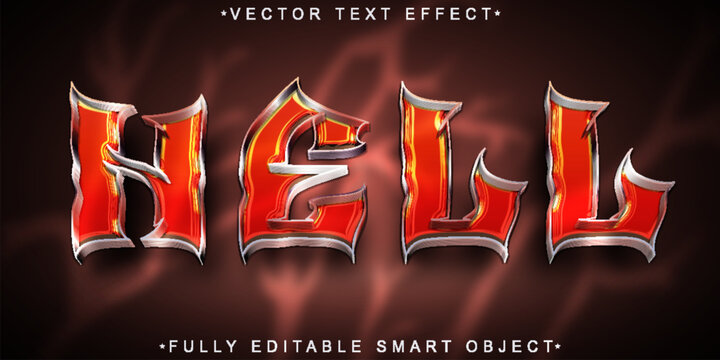  Hell Fire Inferno Typography Style Vector Fully Editable Smart Object Text Effect