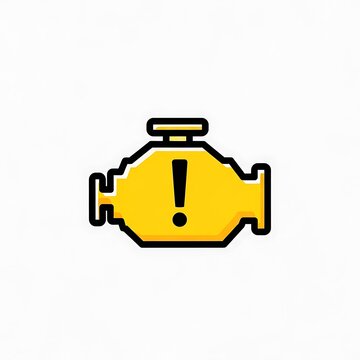 Yellow Engine Light Indicator Symbol.