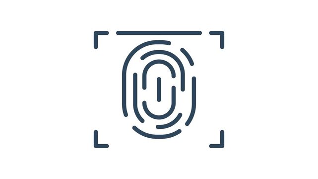 Biometrics icon animation. animation icon related to forensics. Suitable for site web, app, UI, user interfaces, provide visual feedback and more. Alpha channel. Transparent background