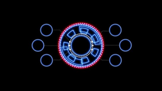 Hud display for data analysis and digital interface. Abstract user interface for modern technology system. Futuristic design with data processing and digital elements.