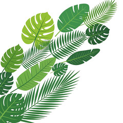 Tropical green leaves on plants. © nata