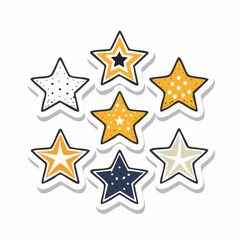 Obraz premium Collection of Hand-Drawn Star Stickers