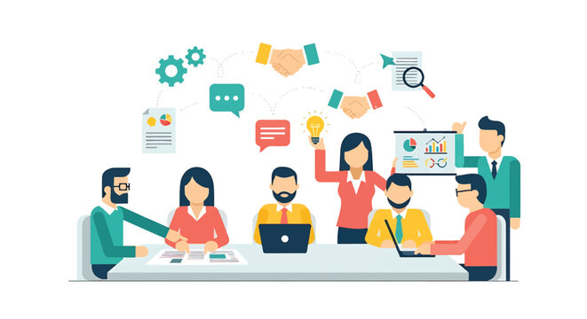 Business people working together in office.