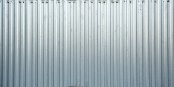 Seamless corrugated metal texture background with striped gray steel surface pattern