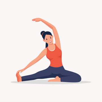 Woman Doing Yoga Stretch