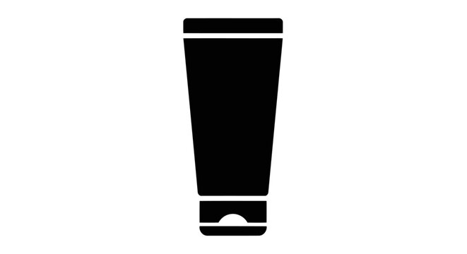 A black and white image of a tube of toothpaste