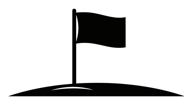 A black flag on a pole