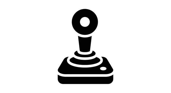 A black and white image of a video game controller joystick