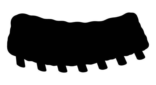 A black silhouette of a comb on a white background