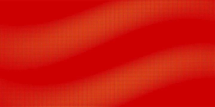 Pop art orange and yellow background with halftone patterns
