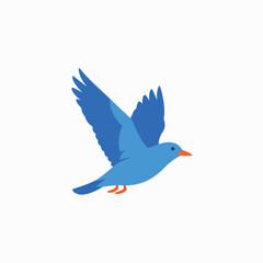 Obraz premium Blue bird in mid flight motion.