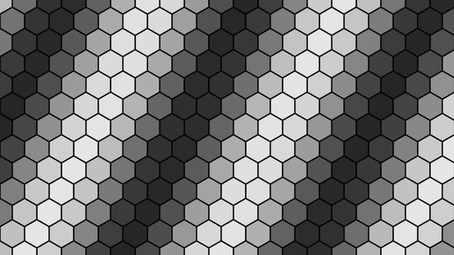 Abstract Seamless Grayscale Honeycomb Hexagon Pattern Background for Tech Loop