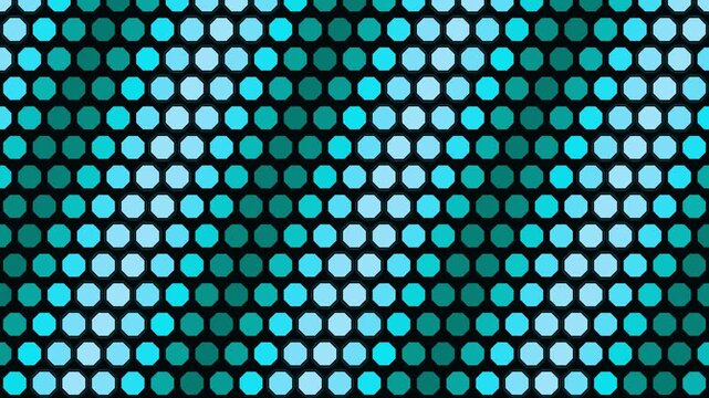 Abstract halftone dot background with vibrant cyan and teal circular graphic pattern