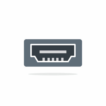 Usb connector plug close up.