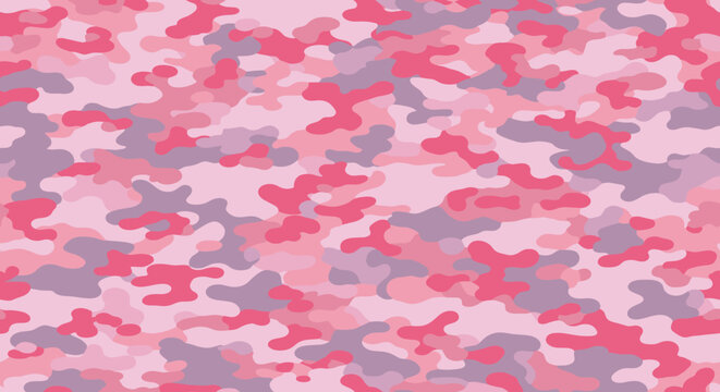 Seamless pink and purple camouflage pattern for fashion textiles and contemporary graphic projects