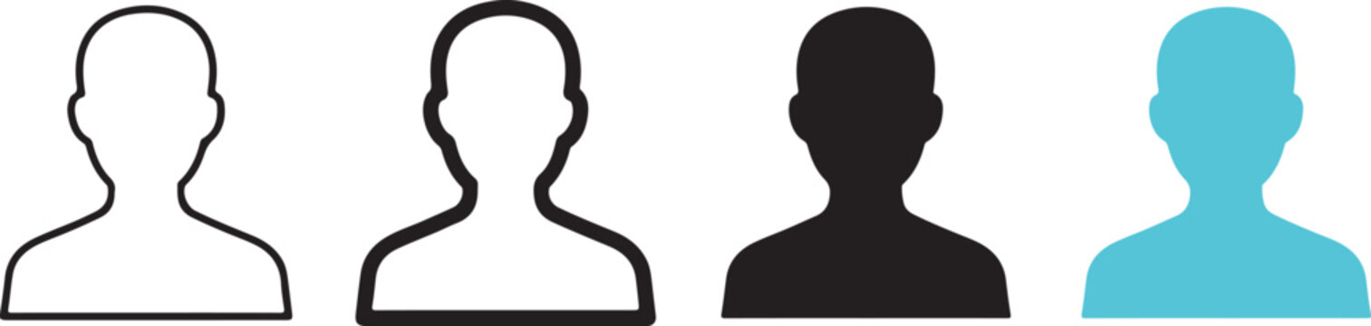 Four user profile avatar icons in different styles