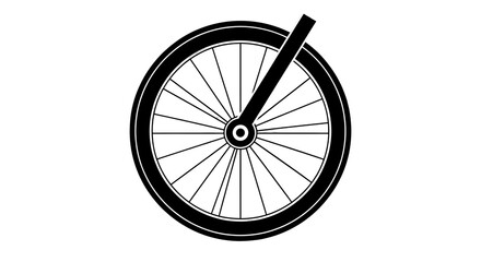 Fototapeta premium White line drawing of a mechanical dial or gauge with radial lines and a central circle isolated on black