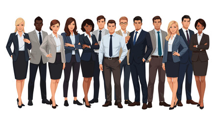 Fototapeta premium Diverse business team of confident professionals ready for corporate success and partnership marketing materials