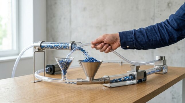 Person pouring water from a funnel to illustrate the concept of circularity and fluid dynamics in everyday life