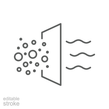 Air Purification Filter Line Icon. Editable stroke