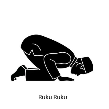 Man in Ruku Islamic Prayer Position.