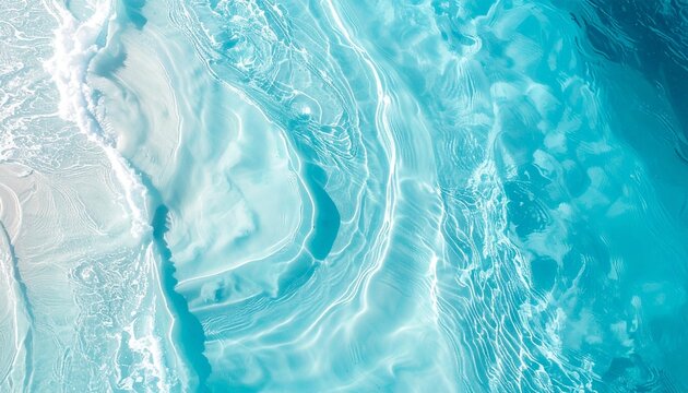 Abstract light blue water surface background with clear ripples and caustics　透明な波紋と光のゆらぎがある、抽象的なライトブルーの水面背景　イラスト