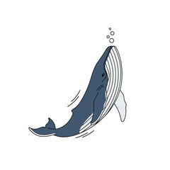 Whale jumping out of water surface. © Suryadi