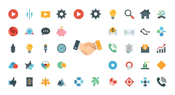 Collection of various business icons 7.