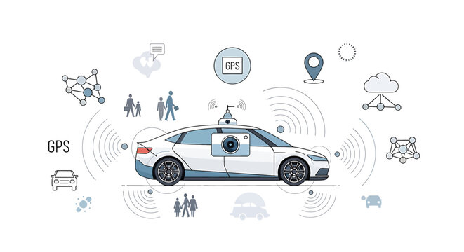Autonomous Vehicle Technology Self Driving Car.