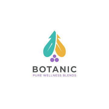 Herbal Drink Logo Design for Healthy Beverage Brand - Natural Organic Tea and Wellness Infusion Vector Illustration