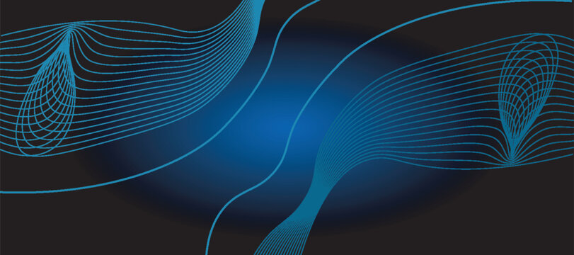Abstract blue modern background with smooth lines. Dynamic waves. vector illustration.