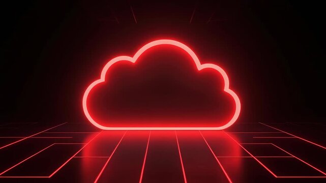 Glowing red cloud outline on grid floor