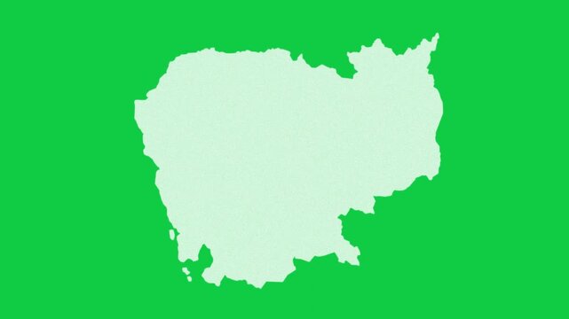 Cambodia static effect map pop animation green background