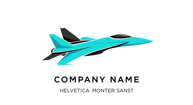 Modern Teal Jet Fighter Aircraft in Flight.